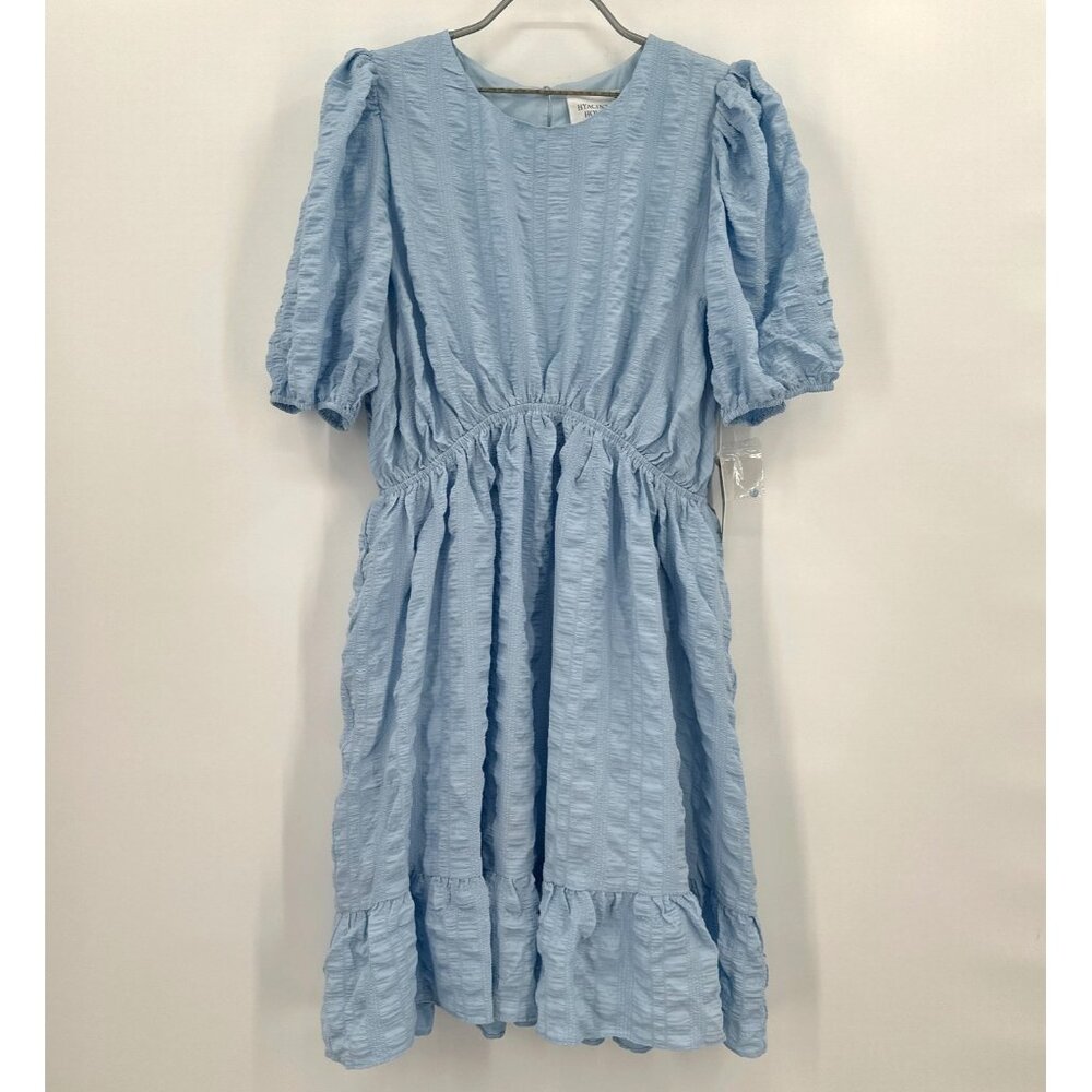 Hyacinth House by Tuckernuck Blue Textured Emersyn Mini Dress sz XL NWT